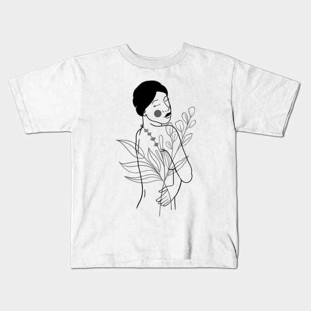 Simple Woman Design Kids T-Shirt by HustleHardStore